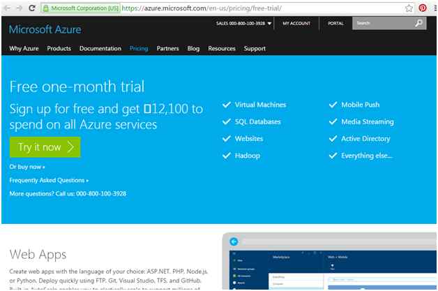 Windows Azure Account